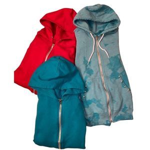 LOT OF  2- American Apparel zip up hoodies- (STUDDED HOODIE NO LONGER AVAILABLE)